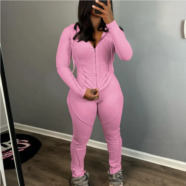 x10641c Casual Women Tracksuit 2 Piece Set Sporty Patchwork Hooded Zip Jacket+Leggings Matching Casual Stretch Streetwear