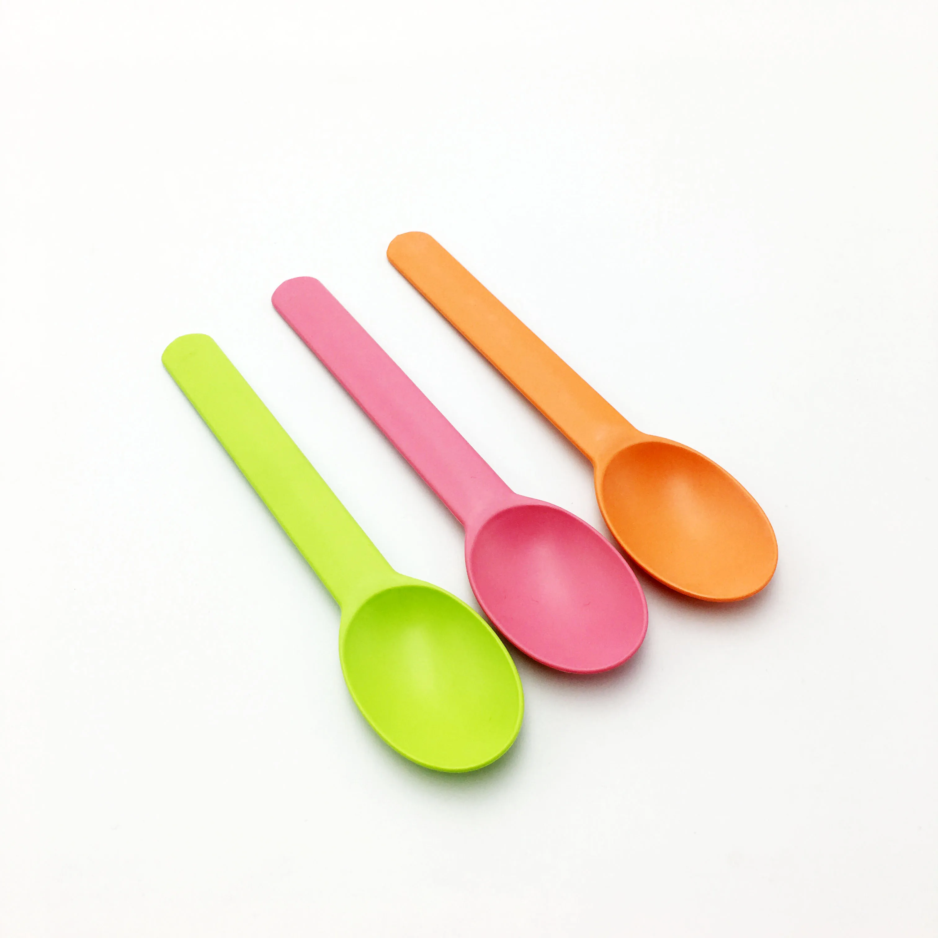 Hot Sale Biodegradable Leaf Shape Plastic Colorful Dessert Spoon Price