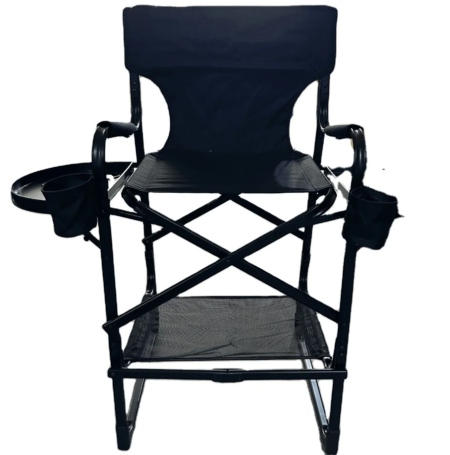 Hitree  Portable Custom Folding director Chair Professional Aluminum Steel Telescopic Cosmetic chaise  make up chair foldable