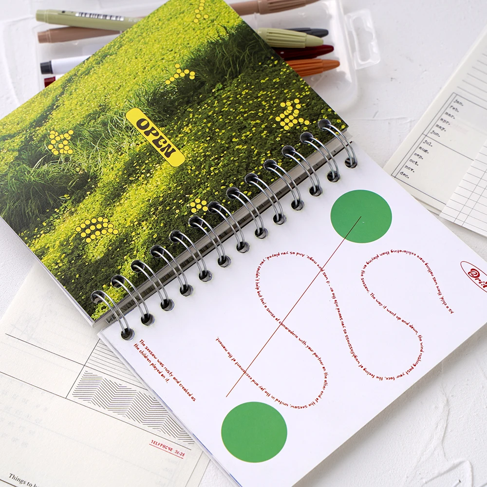 High Quality Customizable Water Drop Notebooks Print Promotion White Journal Spiral B6 Planner