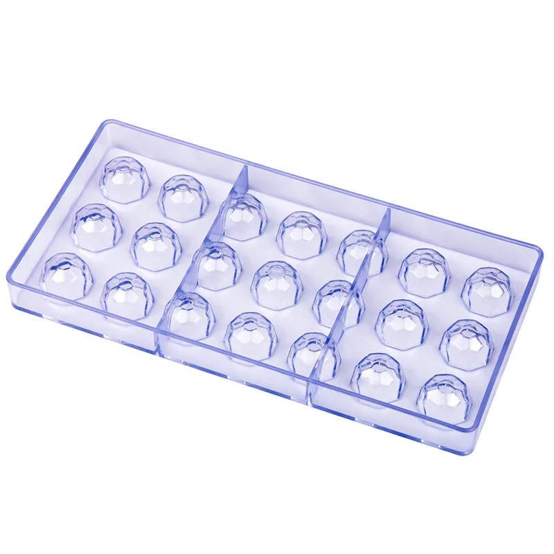 Diamond Shaped Tray 21 Grids Polycarbonate Chocolate Mold Candy Making Molds for Mousse, Jelly, Pralines, Truffles