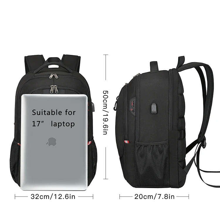 2818 High quality Customized bag portable waterproof Oxford anti theft Business travel school bags laptop backpacks 17 inch