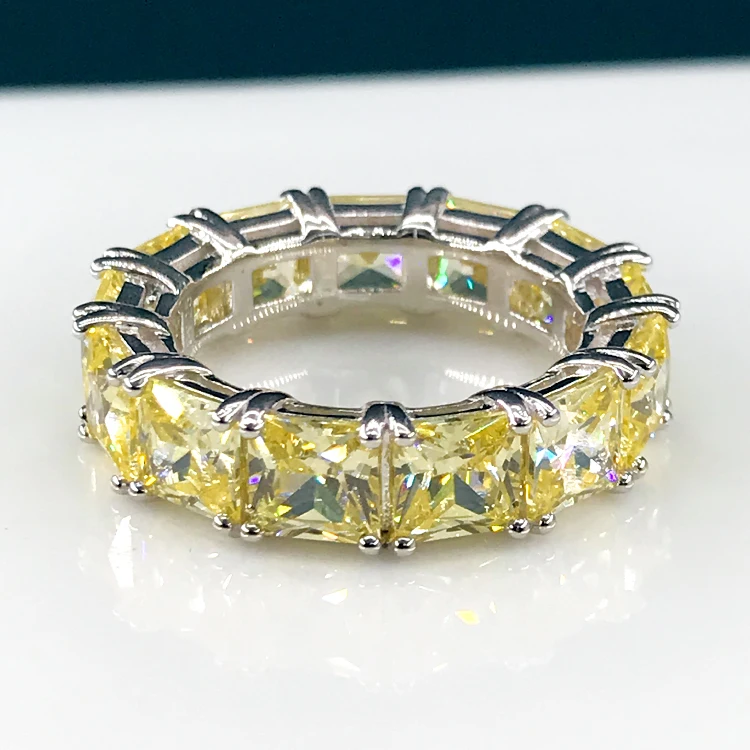 Fine couple tennis ring fashion s925 silver ring beautiful Gemstone setting ring Ladies Love is a gift