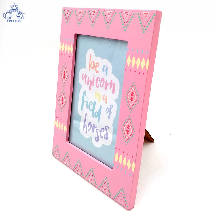 Wholesale Love Family and Office Decor Table Top Easel Distressed Pink Wood Finish Picture Photo Frame
