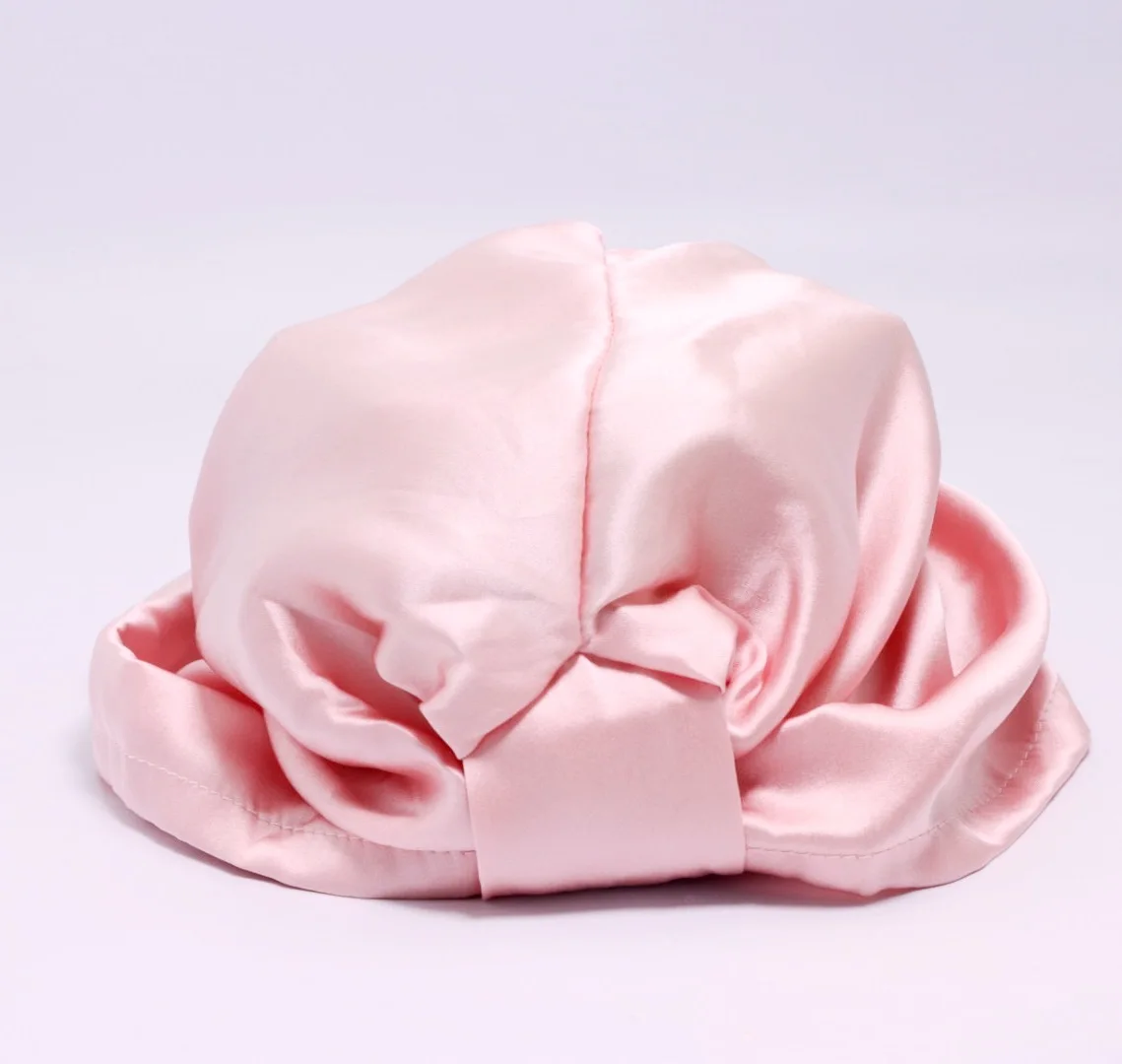 22mm bow Silk Sleep Bonnet Real Satin bonnetColorful