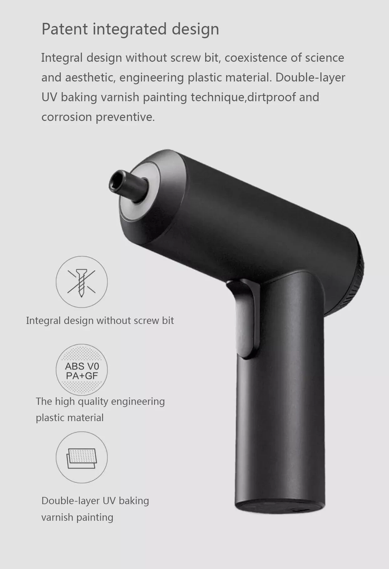 XIAOMI Mijia Cordless Rechargeable Screwdriver 3.6V 2000mAh Li-ion 5N.m Electric With 12Pcs S2 Screw Bits For