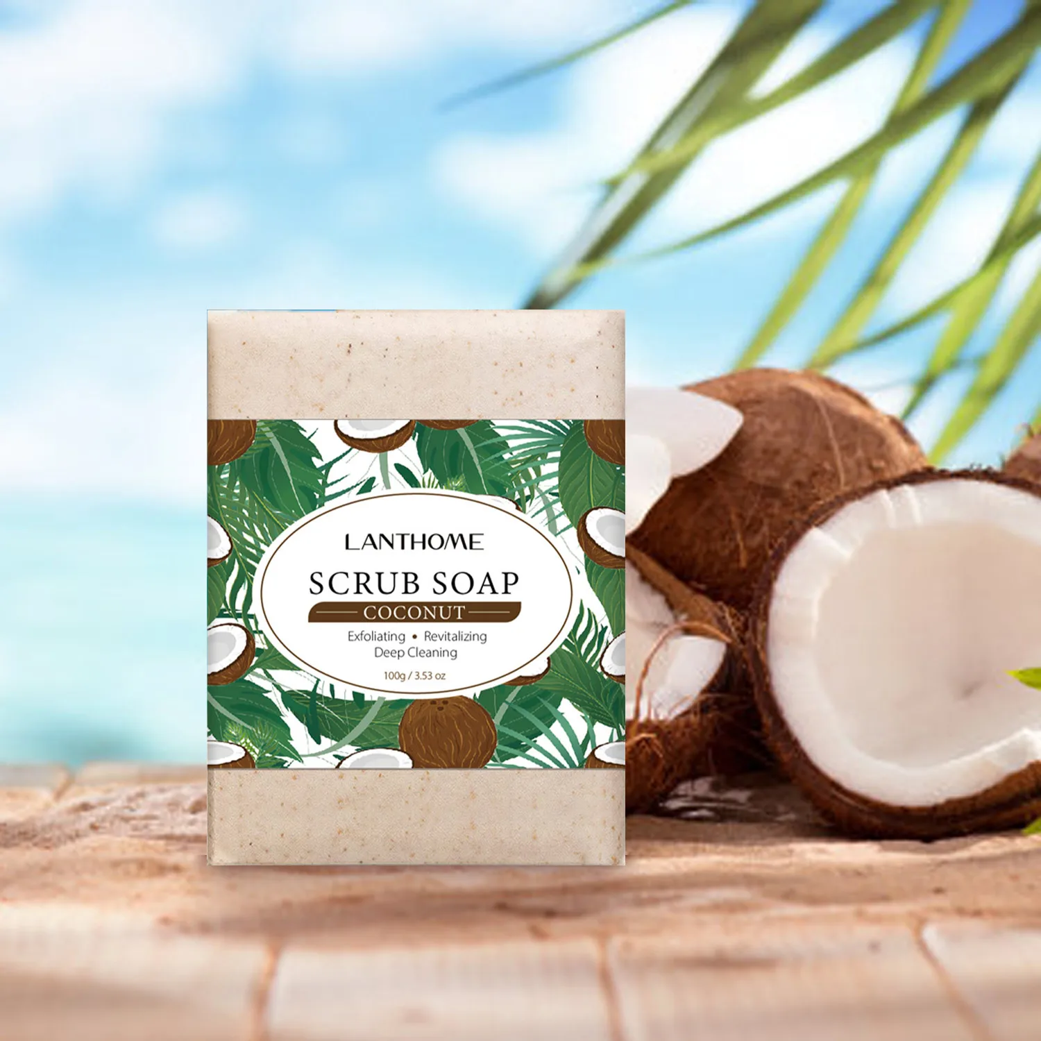 100% Natural OEM Private Label Handmade Exfoliating Revitalizing Whitening Organic Coconut Oil shea butter Scrub Toilet Soap