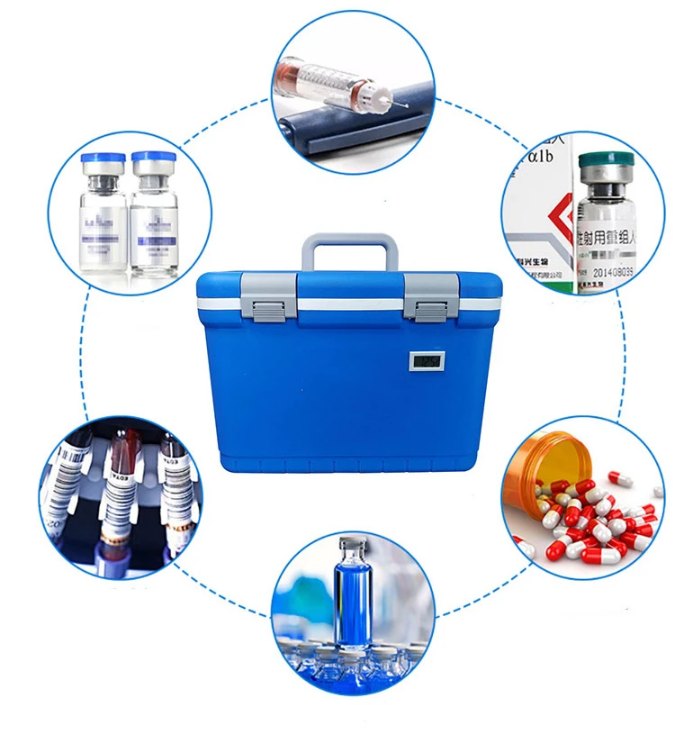 Phefon vaccine transport cooler with thermometer insulated ice chest box