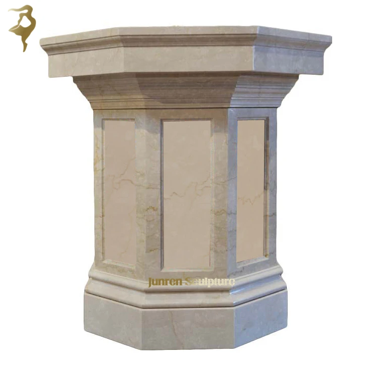 Hand Carved Religious Holy Cross Natural Stone Baptistery Marble Baptismal Font Catholic