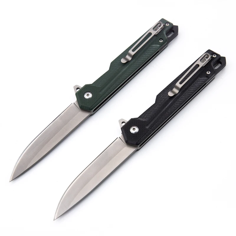 Free Sample Wholesale Top Quality D2 Steel Folding Knife G10 Handle Multi Tactical Camping Survival Pocket Knife Hunting Knives