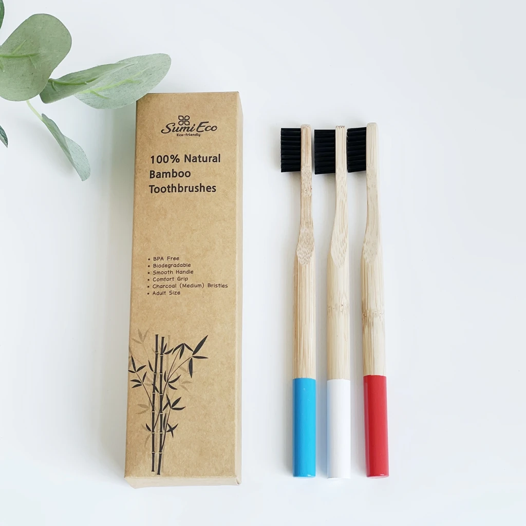 Dental Toothbrush Bamboo toothbrush for Teeth Whitening Use With charcoal Toothpaste Powder Teeth Whitener