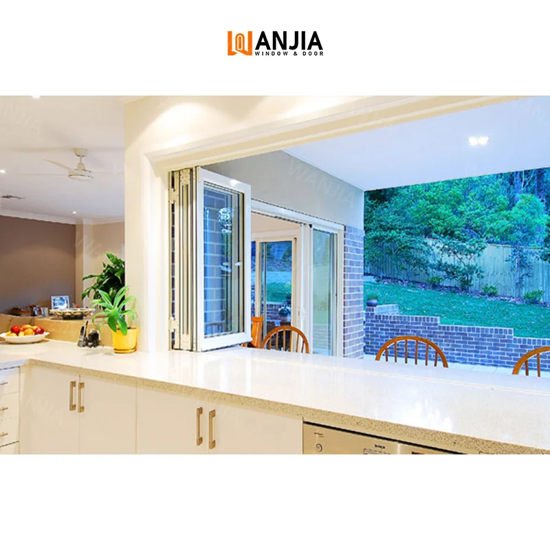 Energy Star American Standard Accordion Glass Window Interior Folding Window Thermal Insulated Bi fold Window