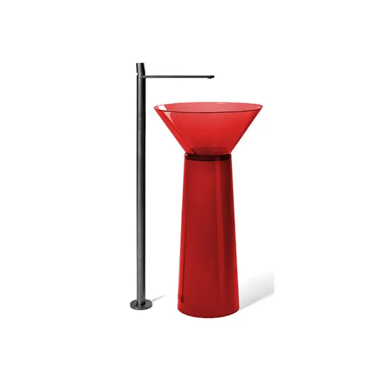 Brilliant Quality Colorful Resin Designer Art Floor Wash Basin Luxury Bathroom Vanity Sinks Home Luxury Fine Washbasin