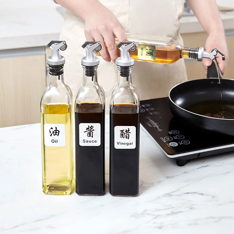 250ml 500ml Glass Kitchen Cooking Tools Oil Sauce Bottles Cruet Vinegar Dispenser