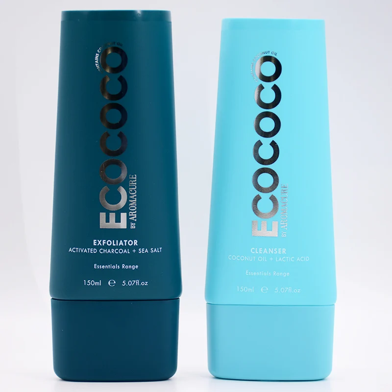 Customized color 150ml coconut oil and lactic acid facial cleanser super oval plastic tube oval tube with disc top cap