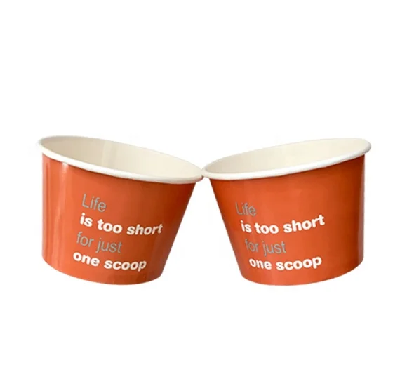 
Wholesale Degradable Green Ice Cream Paper Cup 