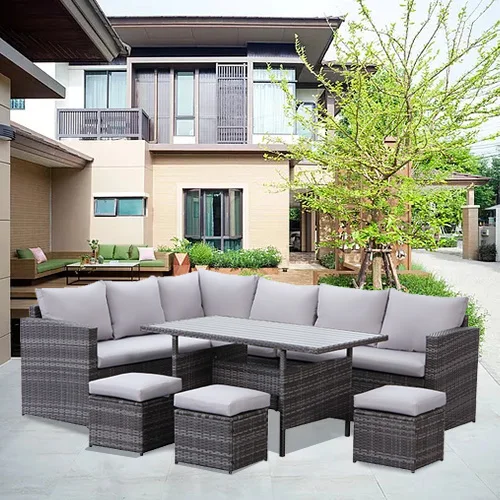 Outdoor Garden Leisure Table and Chair Dining 9 Seaters Set