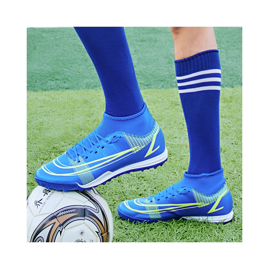 2021 China Professional Manufacture Knitted Wear-resistant High Ankle Football Boots Shoe