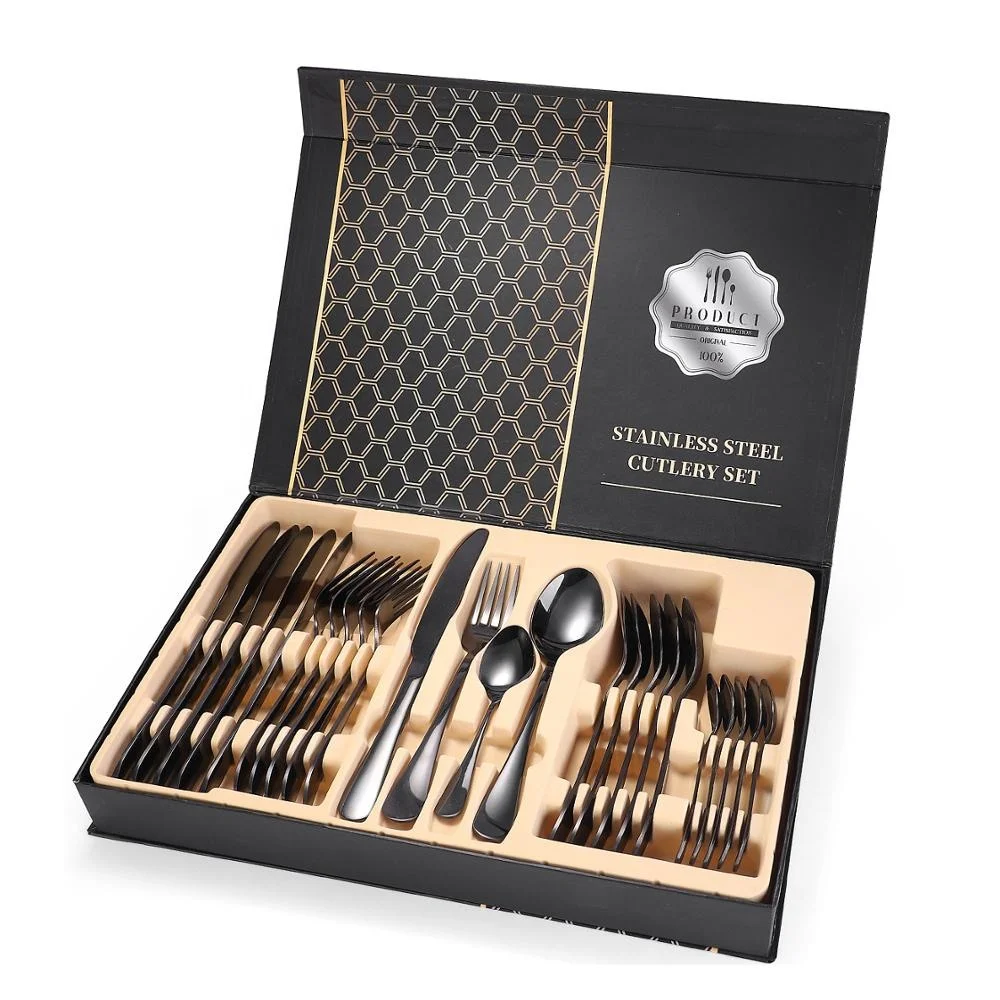 
Mirror Polish Silverware Set 24-Piece Stainless Steel Flatware Cutlery Set Service for 6 Include Knife/Fork/Spoon/Teaspoon 