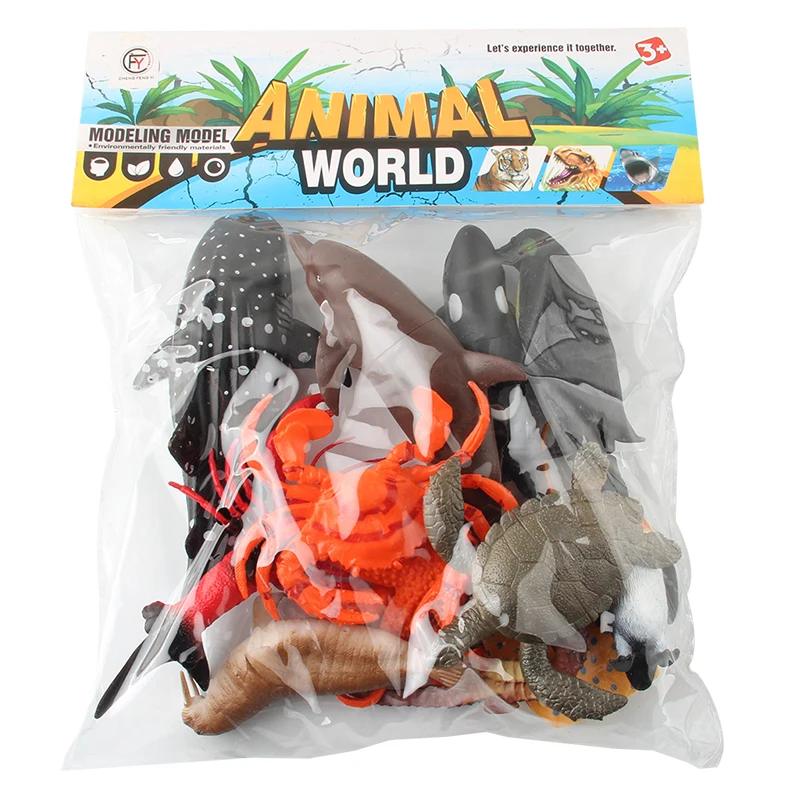 Small Soft Children Plastic Marine Realistic Mini PVC Sea Animals World Figurines 4D Models Set Toys Educational For Kids
