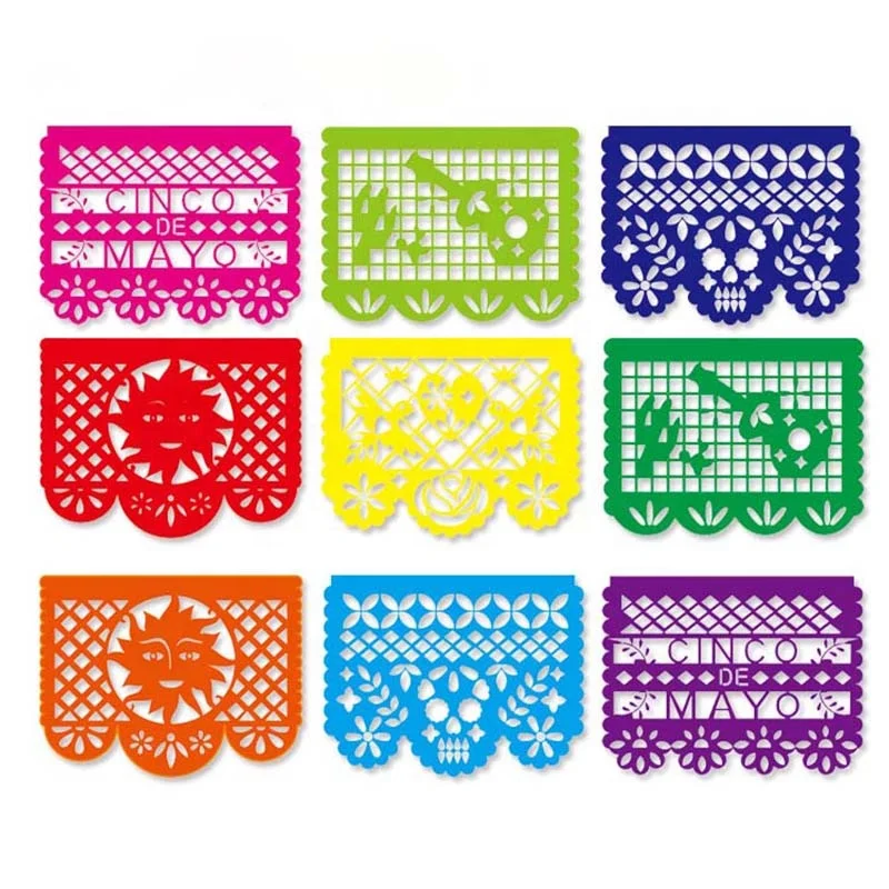 5M Long Large Plastic Papel Picado Banner Mexico Querido Mexican Fiesta Party Decoration