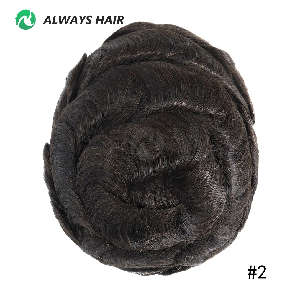 Best Toupee for Men Durable Fine Mono Base Dark Brown Indian Human Hair Mens Toupee 8x11 9x11