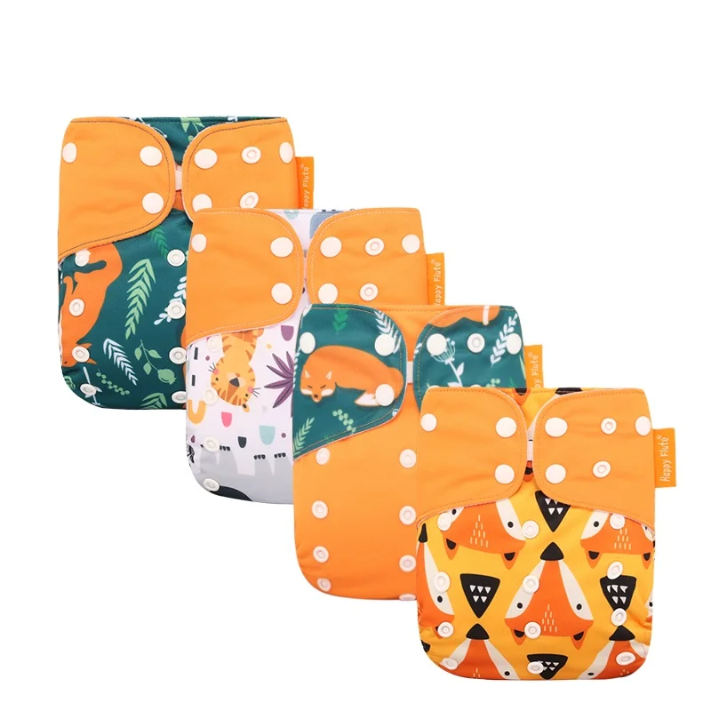 Happyflute Ecological suede cloth pocket diaper Washable And Reusable Baby Cover Nappies Factory Custom wholesale diapers