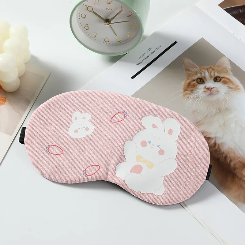 Cute bear print animal design polyester sleep mask promotional sale polyester cheap eye mask for sleeping