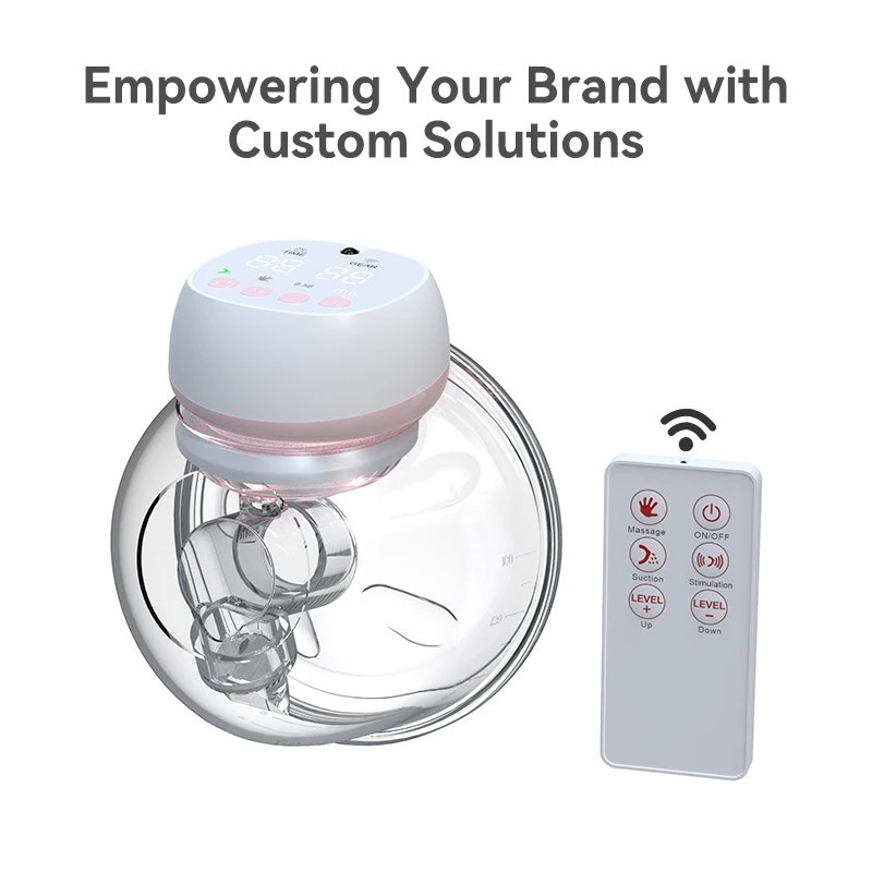 Portable Wearable breast pump painless comfortable Electric Breast Pump remote control for Intelligent synchronized pumping