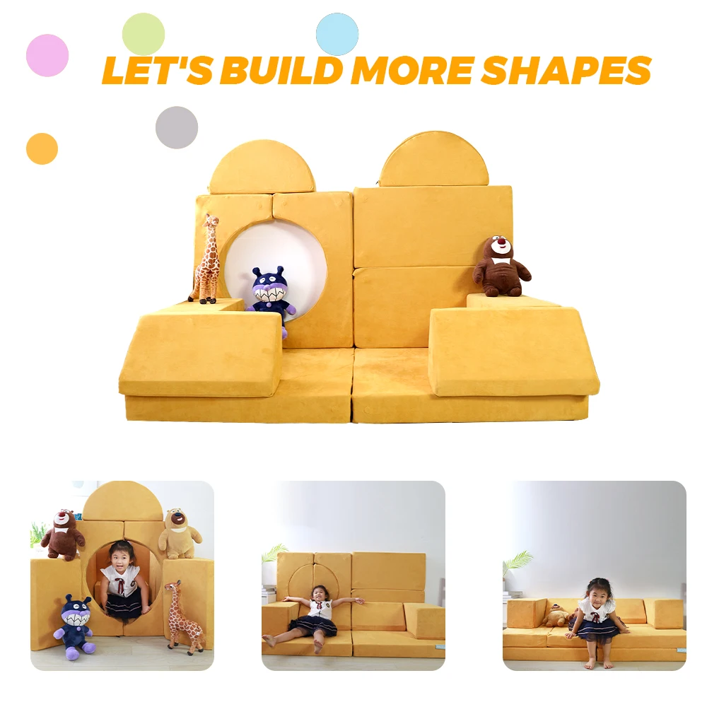 Factory Wholesale Kids Sofa OEM and ODM Accept Children  Baby Sofa with Magnetic Fabric Sofa