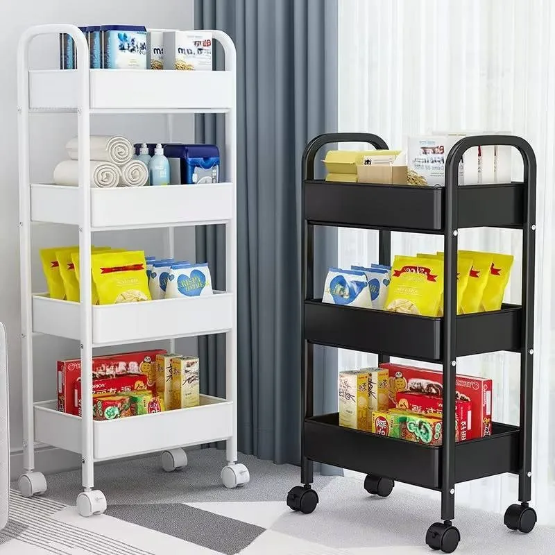 2 3 4 Tier utility Rolling Bathroom Kitchen Cart storage rack trolley Home storage organization cart with wheels handle