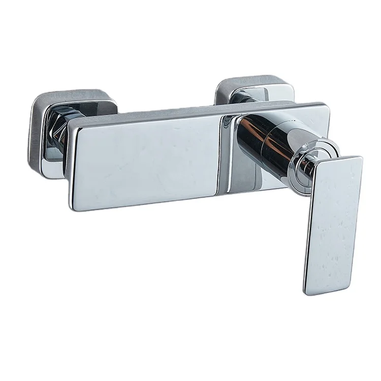 Modern Bathroom Wall Mounted Chrome Shower and Bath Faucet