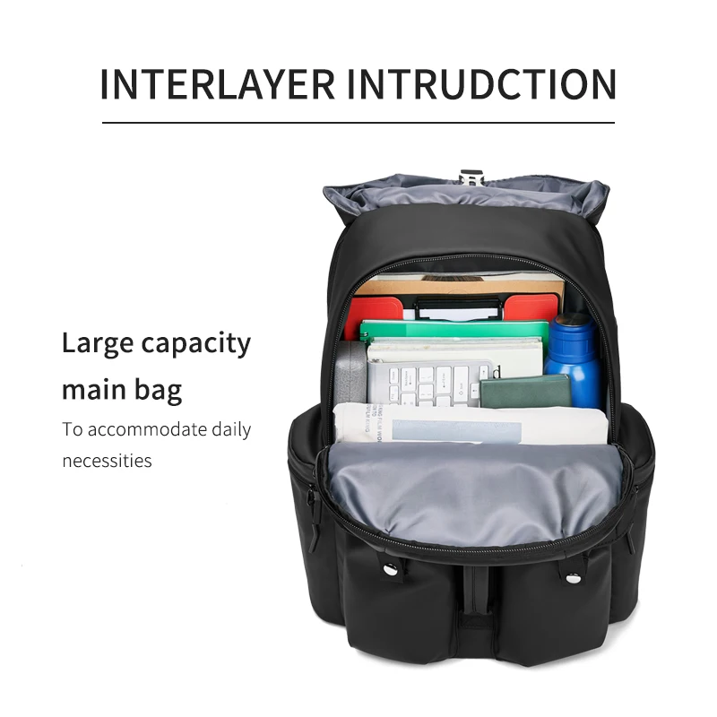 Outwalk man backpack USB Charger Anti Theft Smart Laptop Backpack bag Large Capacity Black waterproof