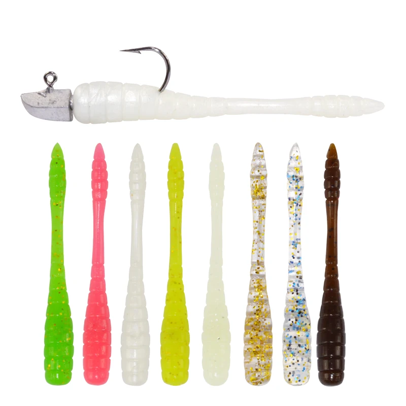 HAWKLURE TPR Pin Tail Soft Lure 48mm 0.5g Pesca Artificial soft fishing lure TPR soft worm swim bait