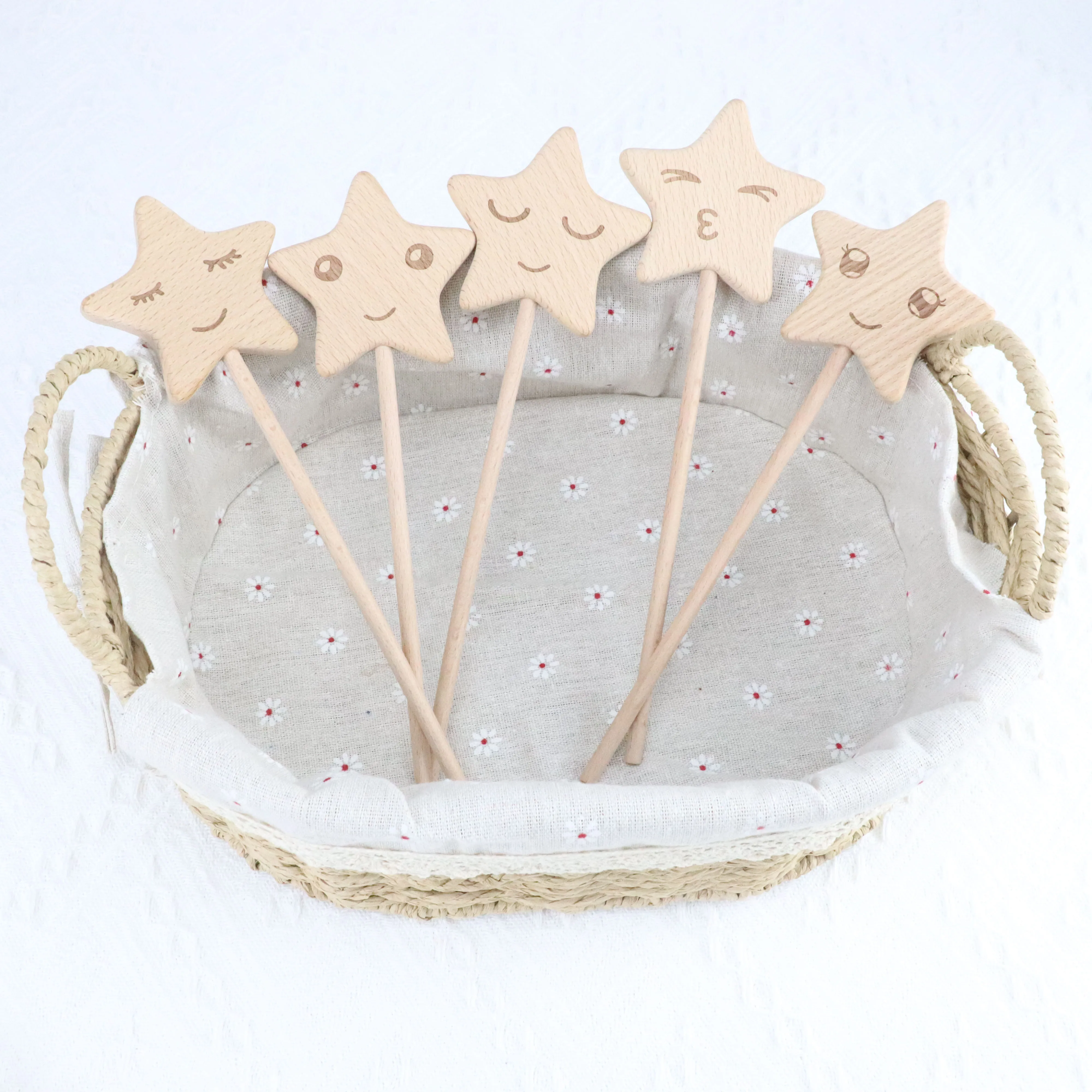 Customized Logo Fairy Accessories Art Crafts Princess Stick Christmas Unfinished Natural Kids Wood Star Magic Wand