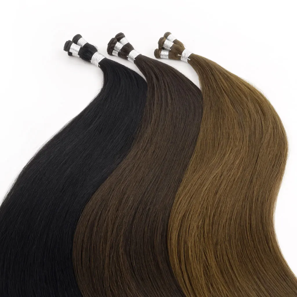 Wholesale Russian Invisible Hand Tied Weft Hair Extension Genius Weft Hair extension
