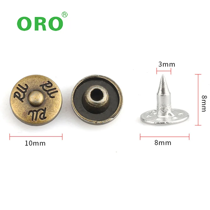 Оптовая продажа, металлические джинсовые заклепки с логотипом, металлические заклепки для одежды, декоративные пуговицы с шипами, заклепки для одежды