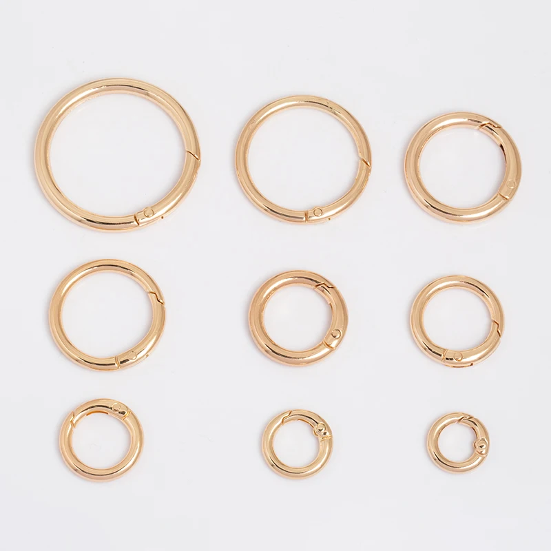 Handmade Metal Circle Snap Carabiner Clip Hook O Ring Spring Gate Clasp Buckle Round Spring Buckle For Handbag