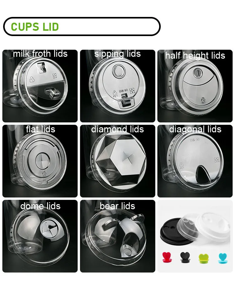 Customized Factory Plastic PET Milkshake Cup 12oz 16oz Ice Coffee Plastic Flat PET Cups with Lids