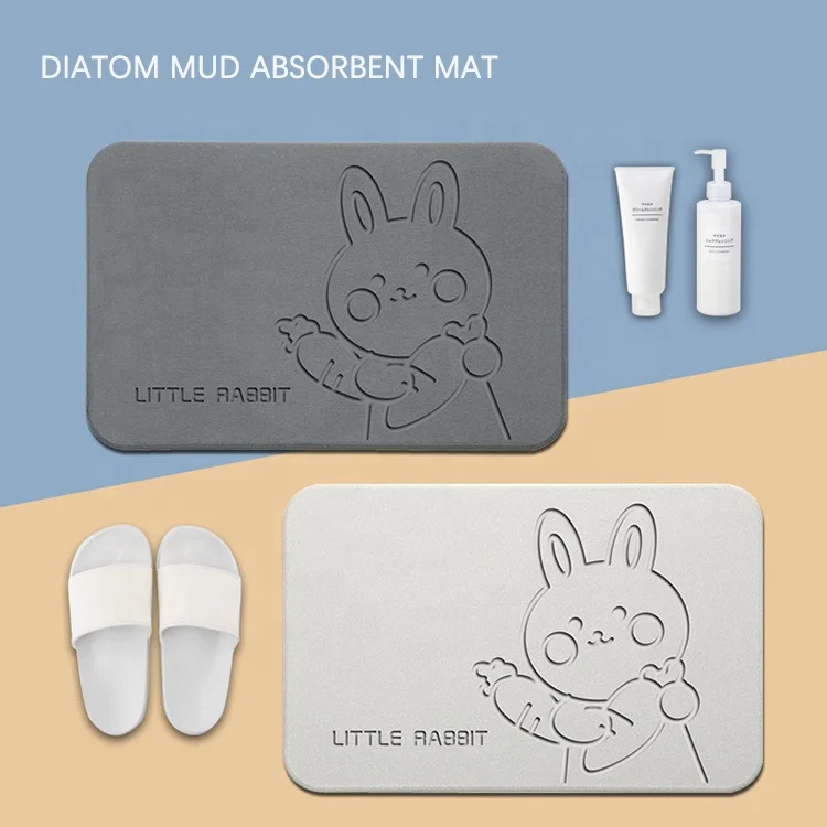Fast Drying Diatom Mud Earth Bath Mat Non-slip Sutera Stone Bath Mat for Bathroom