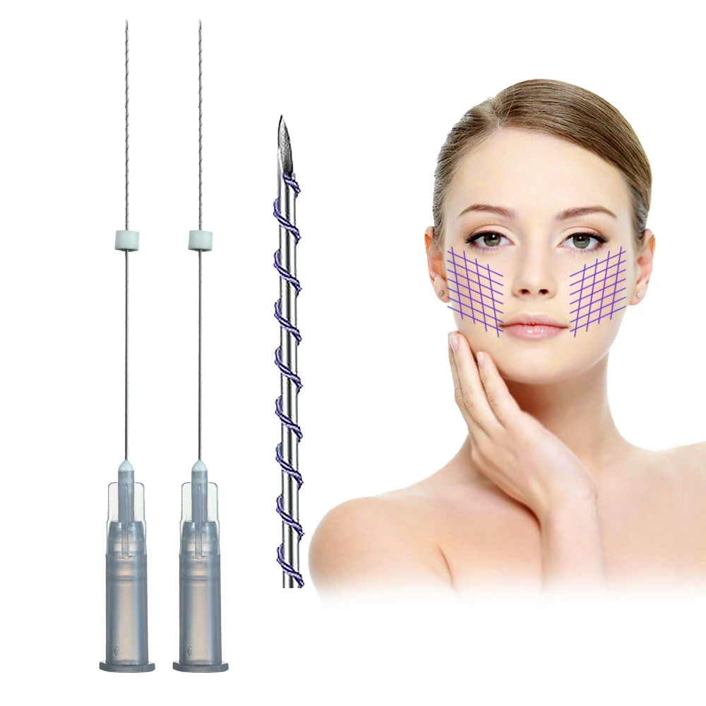 Медицинская Корейская резьба 27 г 25 мм 38 50 60 90 для подтяжки шеи укрепляющая кожу винтовая PDO Tornado