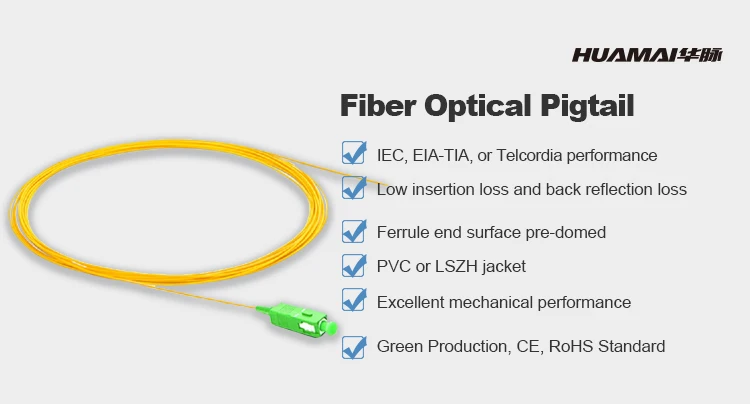 OM1 OM2 OM3 Fiber Pigtail, Low Insertion Fiber Optic Pigtails with Waterproof Pigtail Connectors