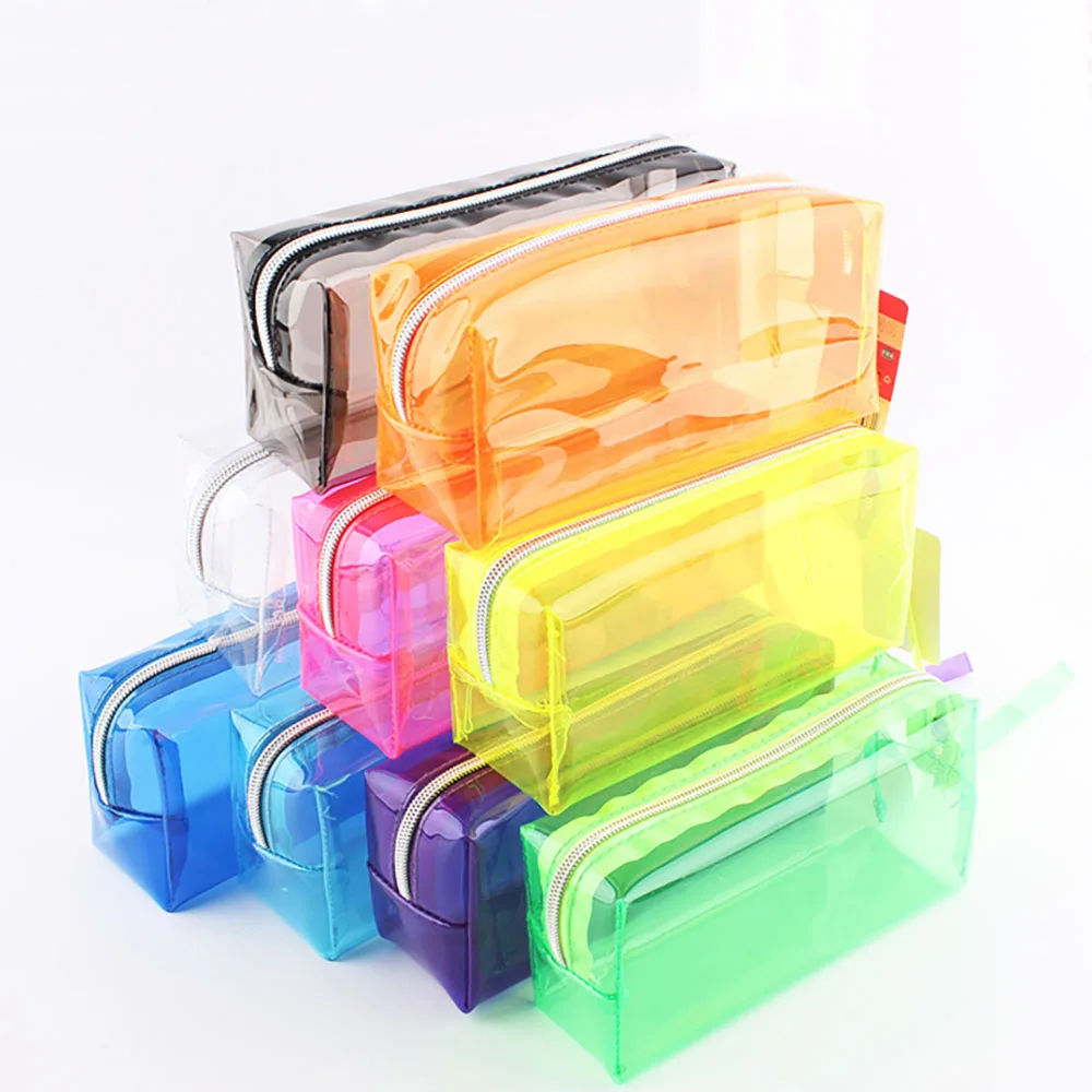 Back to School Transparent PVC Pencil Case Custom Clear Transparent Recycled TPU Pencil Bag For Students