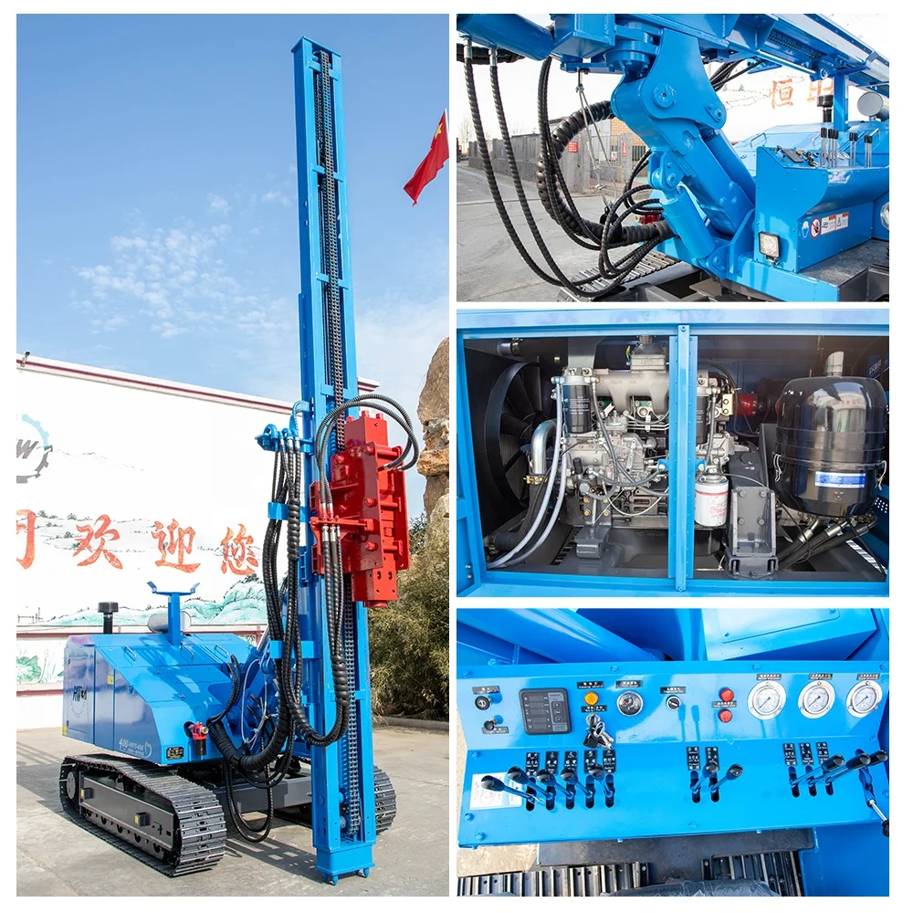 sale nice price diesel hammer Hengwang hydraulic solar rotary pile driver machine europe