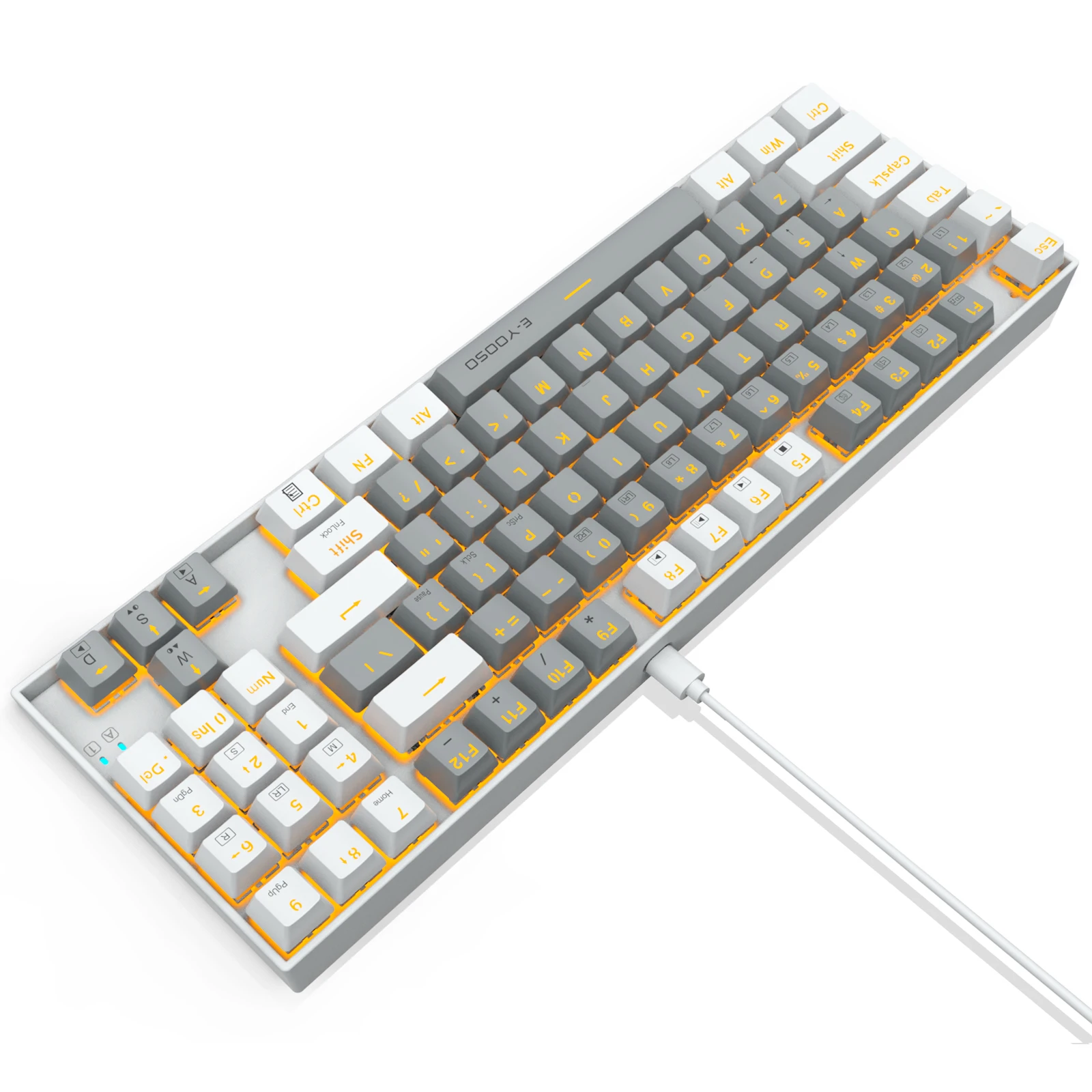 89 keys portable mechanical keyboard 85% Hot Swappable dynamic backlight   compact wired mechanical keyboard