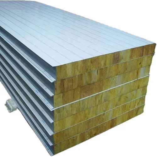 Construction Material Rock wool Glass wool Sandwich Panel for Steel Structure Wall and Roofing