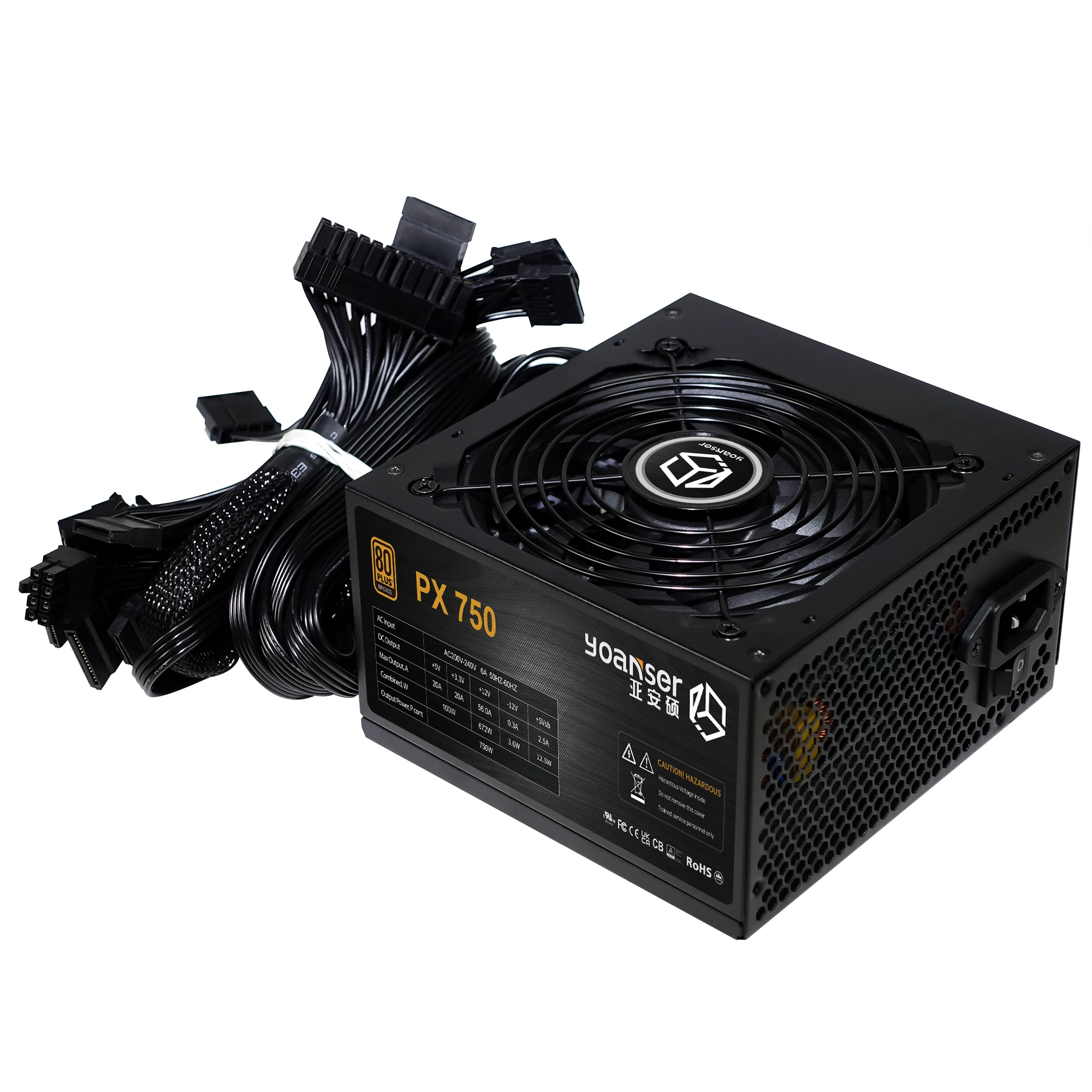 Original Factory Newest 80+ Bronze from 400W to 800W  Flat Type Cable 750W ATX computer pc power supply
