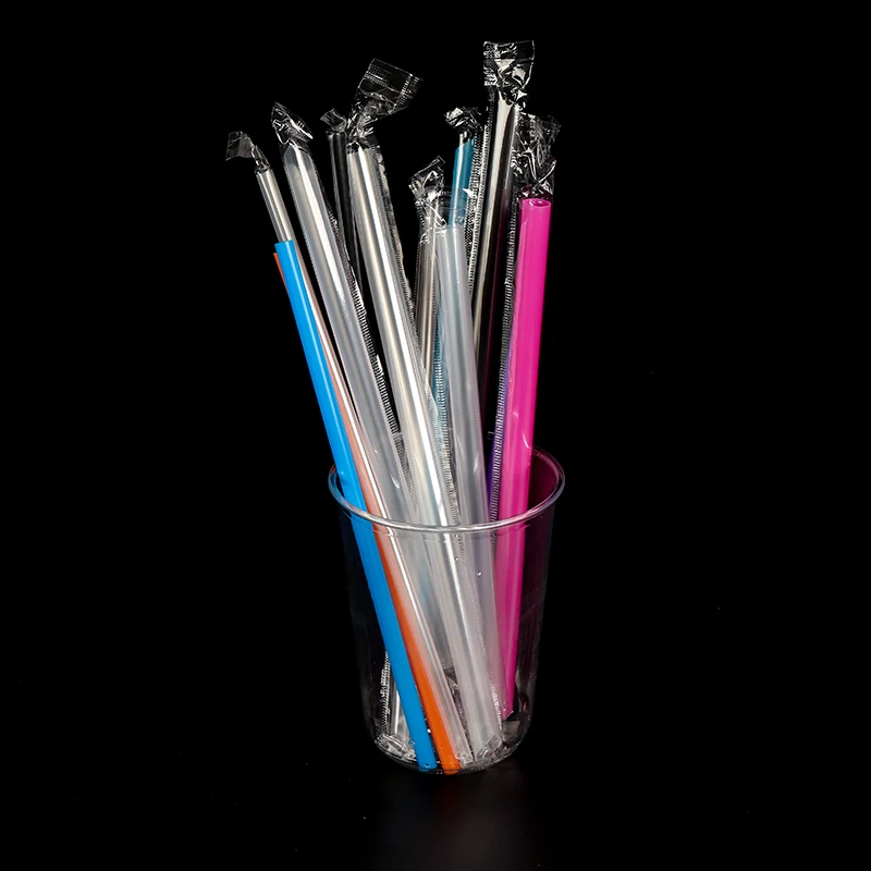 Disposable  8mm drinking balck straw  eco friendly 9 inch biodegradable PLA straws for beverage coffee