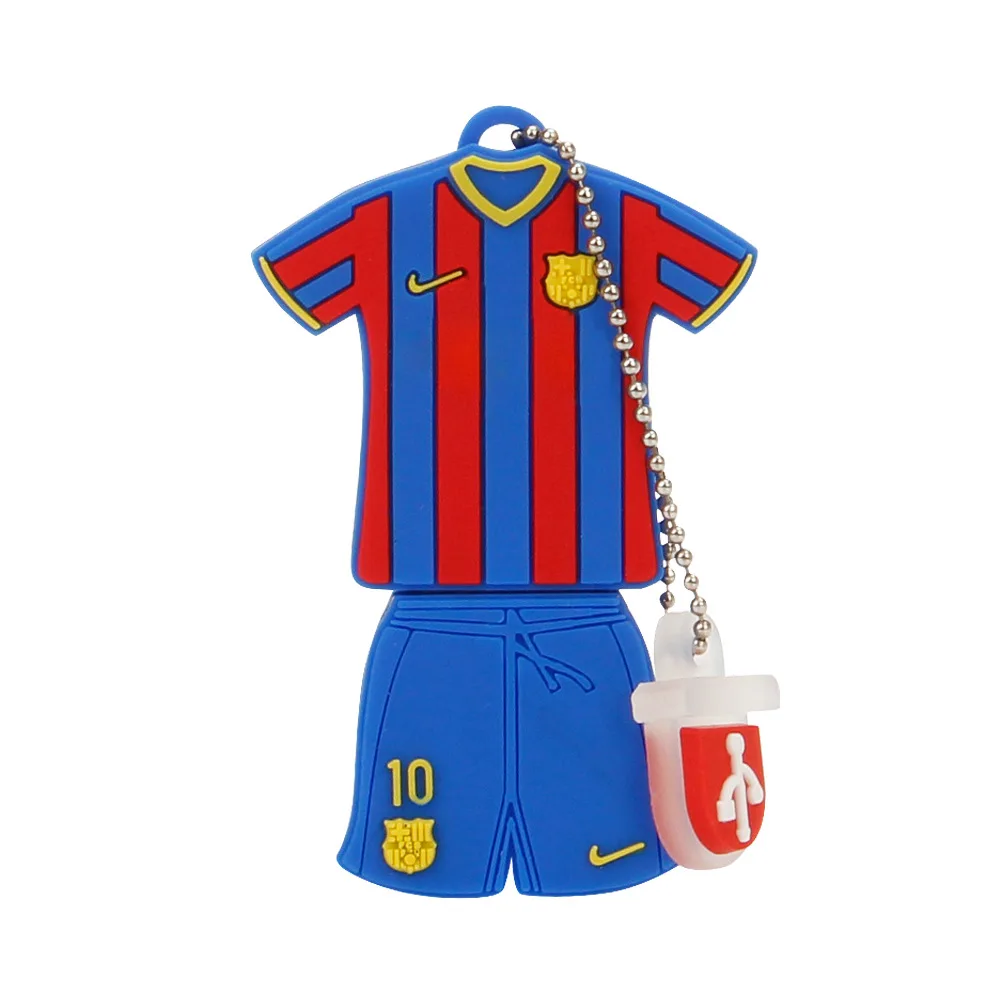 Promotional Factory Football Team 100% Real Full Capacity USB Flash Drive 512MB 1GB 2GB 4GB 2.0 Sport Jersey Shaped For Students