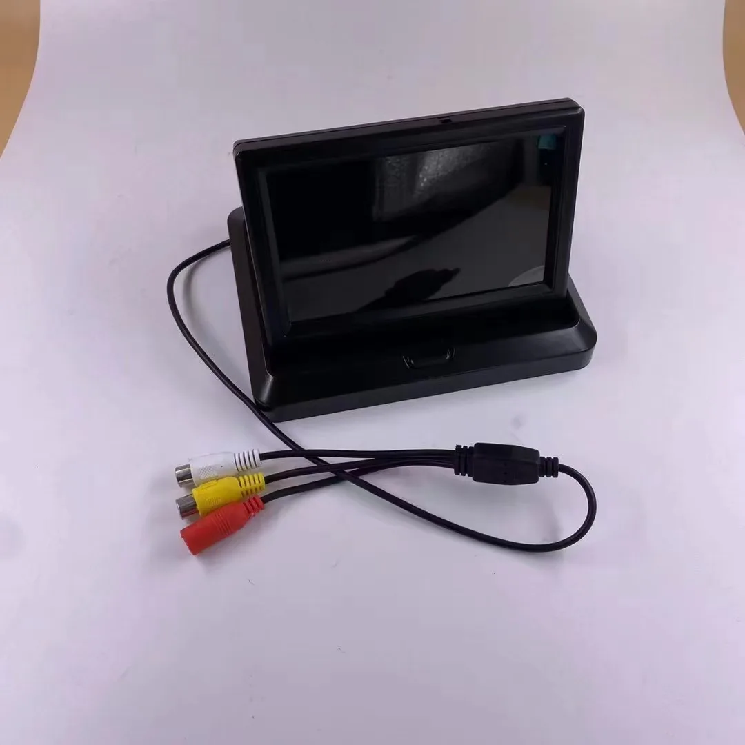 5-inch car display telescopic folding car reversing rear view display 12V car desktop single display